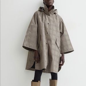 H&M - Beige Plaid Raincoat